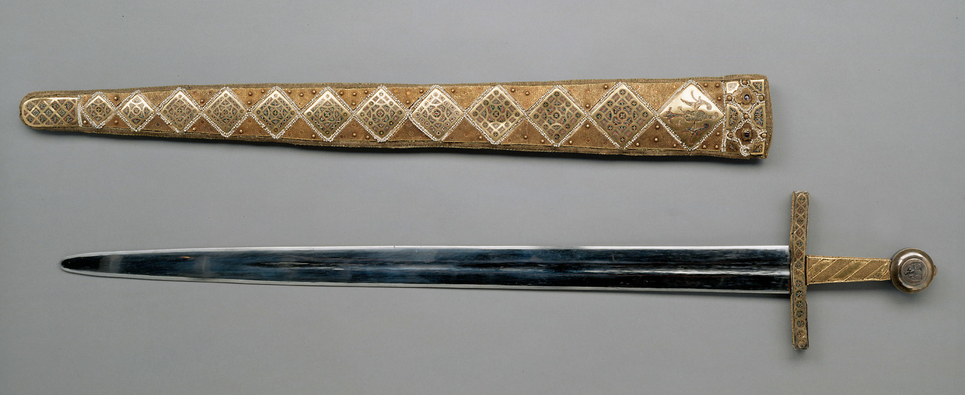 Ceremonial sword of Emperor Frederick II with scabbard, made in Palermo before 1220, today in Vienna.